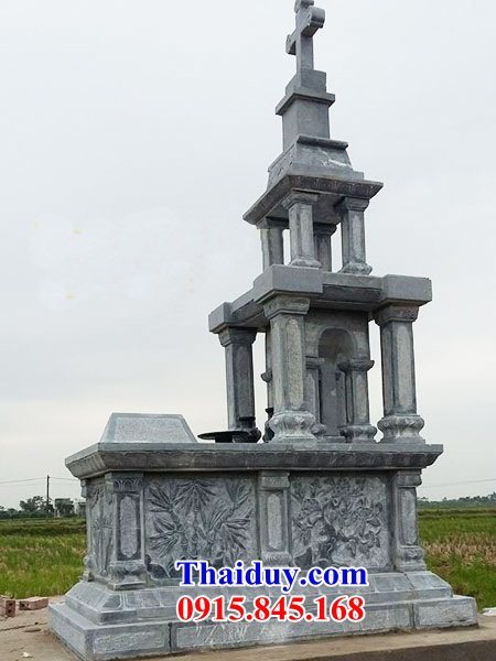 12 Mộ lăng mồ mả công giáo đạo thiên chúa giáo bằng đá xanh đẹp bán tại Phú Thọ