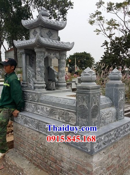 12 Mộ mồ mả gia đình dòng họ ông bà bố mẹ hai mái bằng đá thanh hóa bán tại Ninh Bình