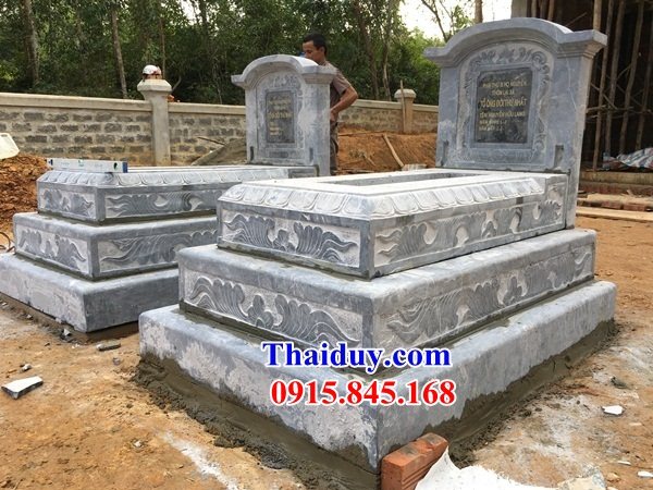 12 Mộ mồ mả ông bà bố mẹ gia đình dòng họ đơn giản bằng đá ninh bình đẹp bán tại Yên Bái