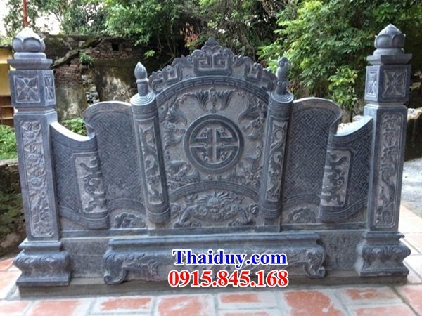 14 Bình phong cuốn thư tắc môn đá tự nhiên nguyên khối từ đường nhà thờ nghĩa trang gia đình dòng họ ông bà bố mẹ đẹp bán tại Hà Giang