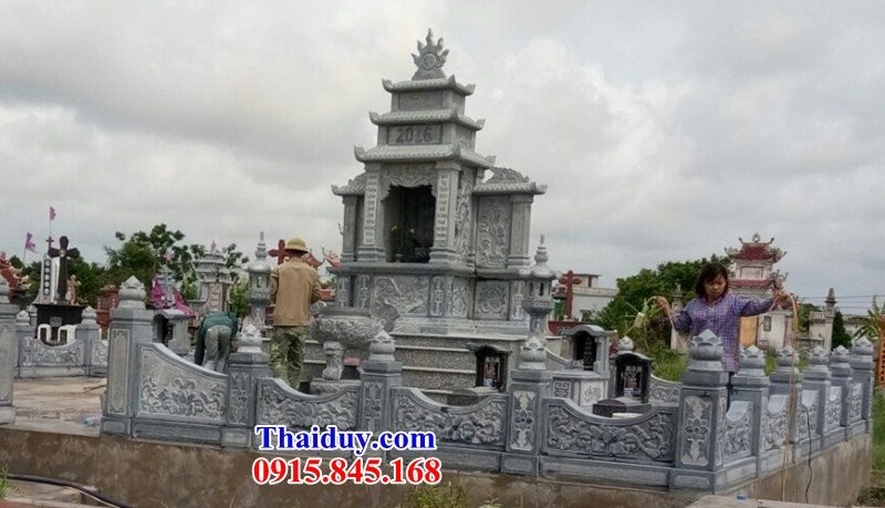 14 Lan can tường bao hàng rào đá nghĩa trang khu lăng mộ mồ mả gia đình dòng họ ông bà bố mẹ đẹp bán Phú Yên