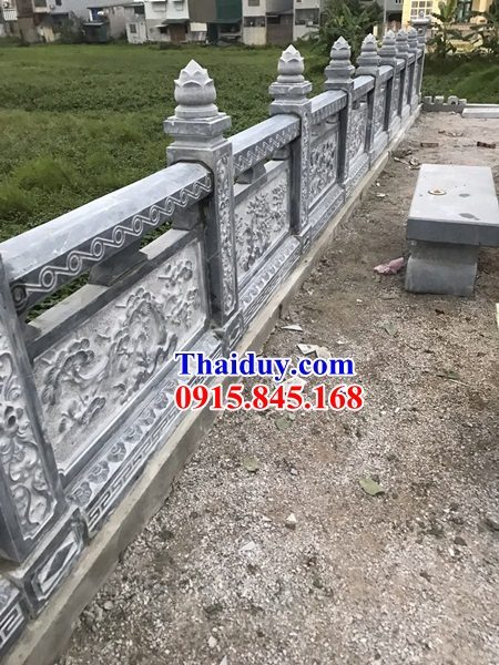 14 Lan can tường bao hàng rào đá tự nhiên nguyên khối nghĩa trang khu lăng mộ mồ mả gia đình dòng họ ông bà bố mẹ đẹp bán Phú Yên