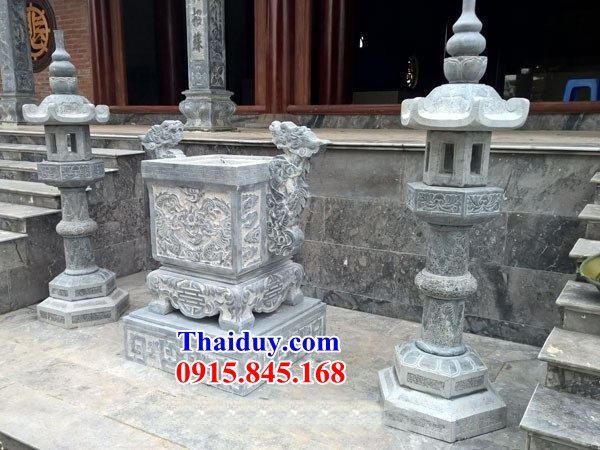 14 Lư đỉnh hương đèn đá tự nhiên nguyên khối thắp hương đình đền chùa miếu nhà thờ từ đường nghĩa trang khu lăng mộ mồ mả gia đình dòng họ tổ tiên ông bà bố mẹ đẹp bán Quảng Ngãi