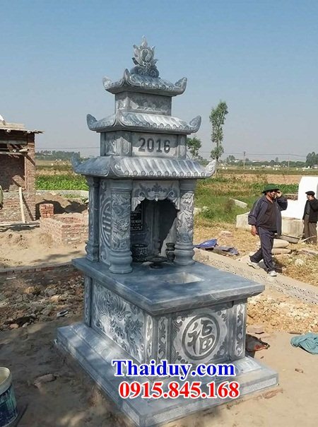 14 Mẫu mộ mồ mả đá xanh ba mái gia đình dòng họ ông bà bố mẹ đẹp bán tại Nghệ An