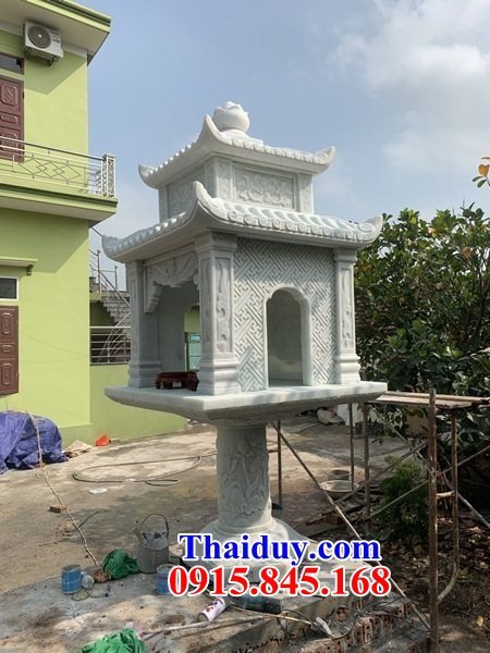 14 Miếu cây hương nhang đá trắng nguyên khối thờ sơn thần ngoài trời đẹp bán tại Thái Nguyên