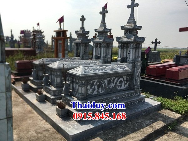 14 Mộ lăng mồ mả công giáo đạo thiên chúa bằng đá xanh bán tại Tuyên Quang