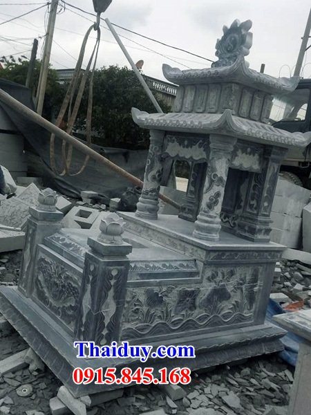 14 Mộ mồ mả gia đình dòng họ ông bà bố mẹ hai mái bằng đá thanh hóa đẹp bán tại Hà Nội
