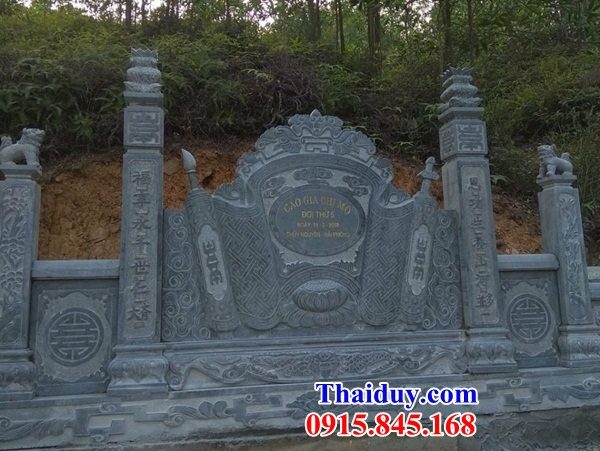 15 Bình phong cuốn thư tắc môn đá xanh khu lăng mộ nghĩa trang nhà thờ từ đường gia đình dòng họ tổ tiên đẹp bán tại Sơn La