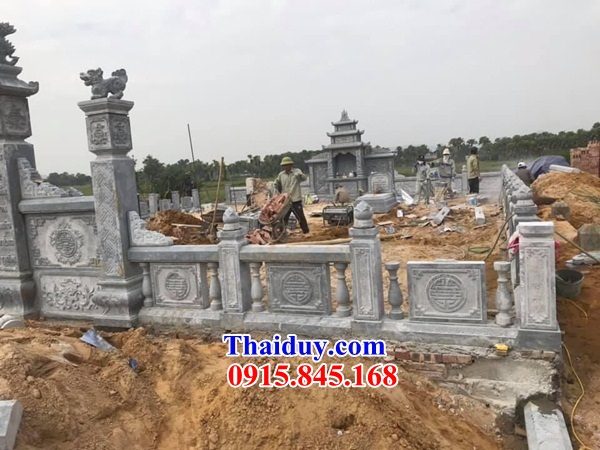 15 Lan can tường bao hàng rào đá nghĩa trang dòng họ khu lăng mộ mồ mả gia đình đẹp bán Khánh Hòa