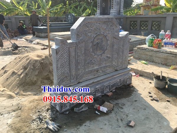 16 Bức bình phong cuốn thư tắc môn đá tự nhiên nguyên khối nghĩa trang khu lăng mộ nhà thờ từ đường gia đình dòng họ ông bà bố mẹ đẹp bán tại Điện Biên