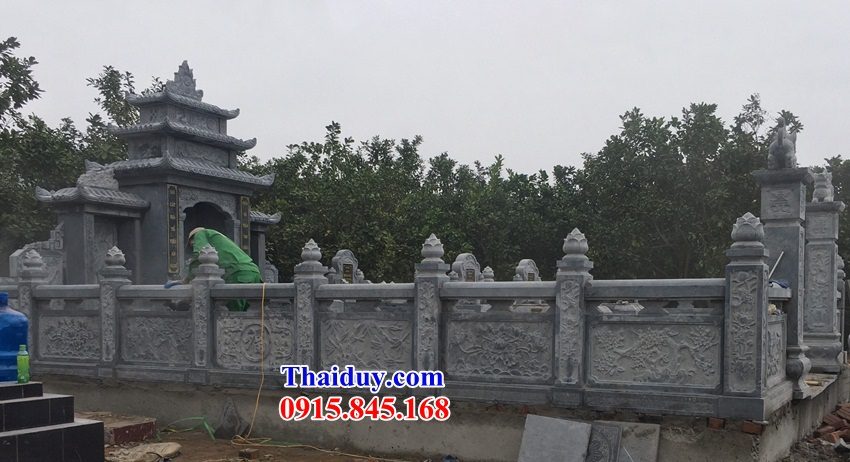 16 Mẫu lan can tường bao hàng rào mộ mồ mả đá nguyên khối nghĩa trang gia đình dòng họ đẹp bán Ninh Thuận
