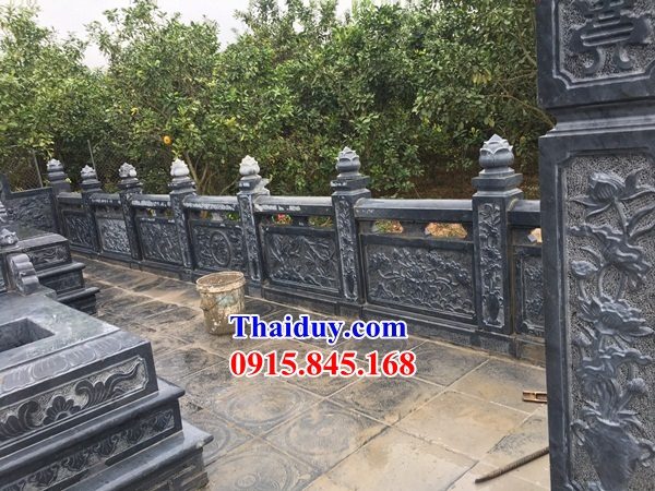 16 Mẫu lan can tường bao hàng rào mộ mồ mả đá tự nhiên nghĩa trang gia đình dòng họ đẹp bán Ninh Thuận