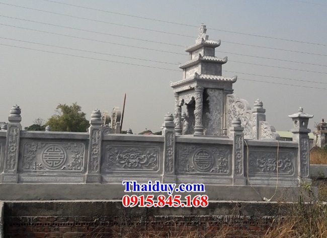 16 Mẫu lan can tường bao hàng rào mộ mồ mả đá xanh nghĩa trang gia đình dòng họ đẹp bán Ninh Thuận