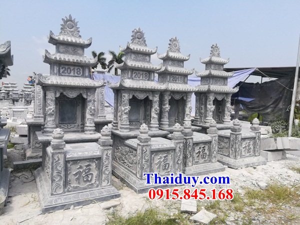 16 Mộ mồ mả đá ba mái gia đình ông bà bố mẹ dòng họ đẹp bán tại Quảng Bình