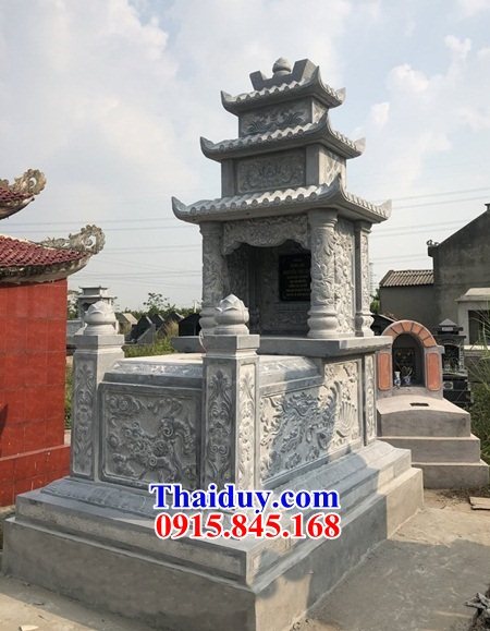 16 Mộ mồ mả đá tự nhiên nguyên khối ba mái gia đình ông bà bố mẹ dòng họ đẹp bán tại Quảng Bình
