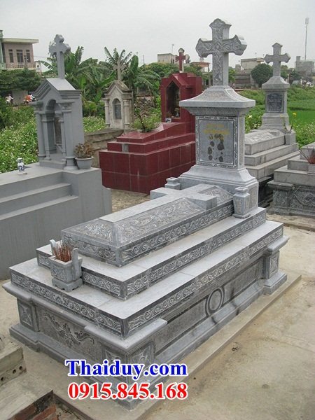 16 Thiết kế mộ đá công giáo đẹp cất để hũ tro hài cốt hỏa táng