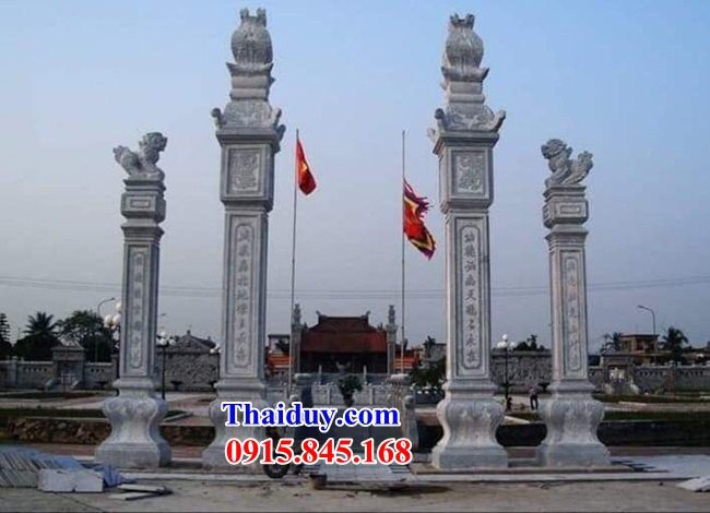 17 Mẫu cổng đá thanh hóa hiện đại tam quan tứ trụ đình đền chùa miếu nhà thờ từ đường dòng họ gia tộc tổ tiên đẹp bán tại An Giang