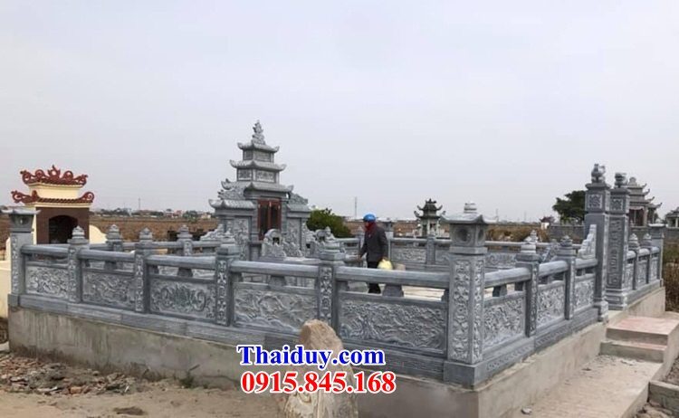 17 Mẫu lan can tường hàng rào lăng mộ mồ mả đá khồi nghĩa trang gia đình dòng họ đẹp bán Bình Thuận