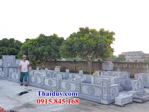 17 Mẫu lan can tường hàng rào lăng mộ mồ mả đá tự nhiên nghĩa trang gia đình dòng họ đẹp bán Bình Thuận