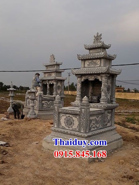 17 Mẫu mộ mồ mả đá thanh hóa ba mái gia đình dòng họ ông bà bố mẹ ba má đẹp bán tại Quảng Trị