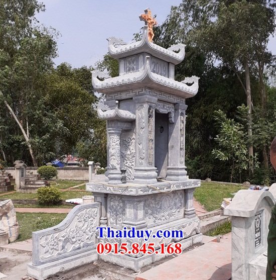 17 Mộ lăng mồ mả công giáo đạo thiên chúa bằng đá đẹp bán tại Hà Giang
