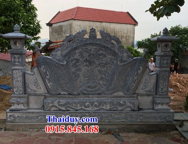 19 Mẫu tắc môn cuốn thư bức bình phong đá nhà thờ từ đường nghĩa trang khu lăng mộ gia đình dòng họ gia đình tổ tiên đẹp bán tại Nghệ An