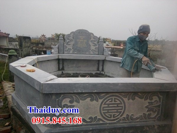 20 Hình ảnh mộ đá lục lăng bát giác thi công chế tác đẹp