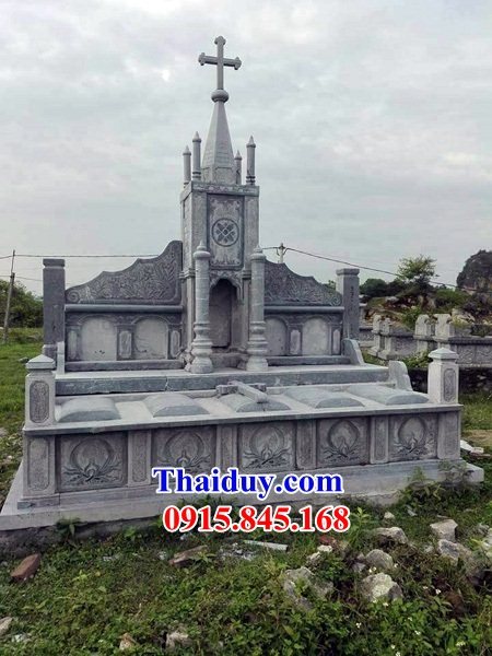 21 Mẫu mộ lăng mồ mả công giáo đạo thiên chúa bằng đá tự nhiên nguyên khối bán tại Thanh Hóa
