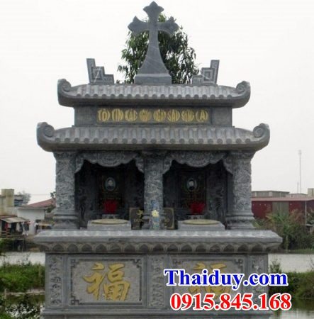 21 Mẫu mộ lăng mồ mả đôi ba ngôi liền nhau công giáo đạo thiên chúa bằng đá bán tại Thanh Hóa