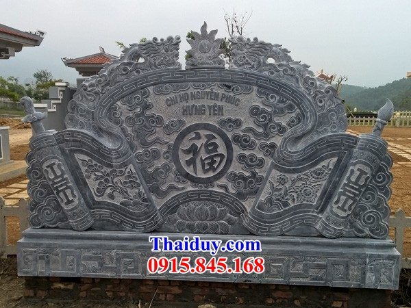 21 Mẫu tắc môn cuốn thư bức bình phong đá tự nhiên nguyên khối từ đường nhà thờ nghĩa trang khu lăng mộ dòng họ ông bà bố mẹ đẹp bán tại Quảng Bình