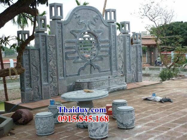 21 Mẫu tắc môn cuốn thư bức bình phong đá xanh từ đường nhà thờ nghĩa trang khu lăng mộ dòng họ ông bà bố mẹ đẹp bán tại Quảng Bình