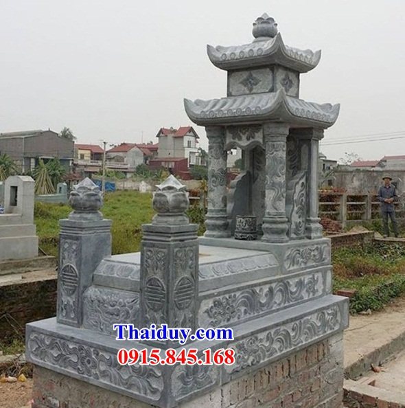 21 Mộ mồ mả bố mẹ ông bà gia đình dòng họ hai mái bằng đá thanh hóa bán tại Quảng Ninh