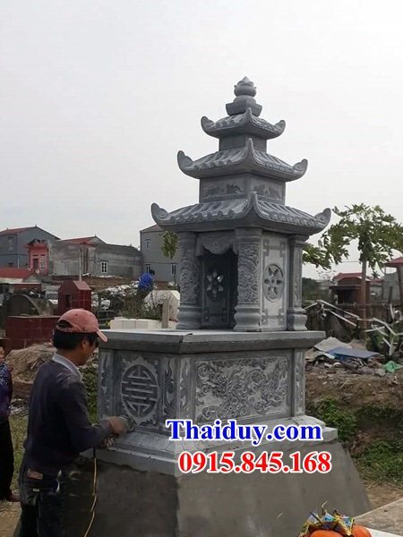 21 Mộ mồ mả đá thanh hóa ba mái cất giữ để hũ hộp đựng tro hài cốt ông bà gia đình bố mẹ ba má đẹp bán tại Quảng Ngãi