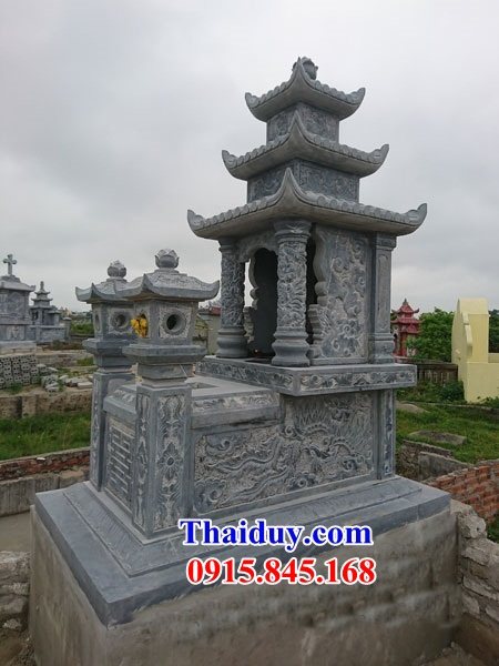 22 Mộ mồ mả đá thanh hóa ba mái cất giữ để đựng hộp hũ tro hài cốt đẹp bán tại Bình Định