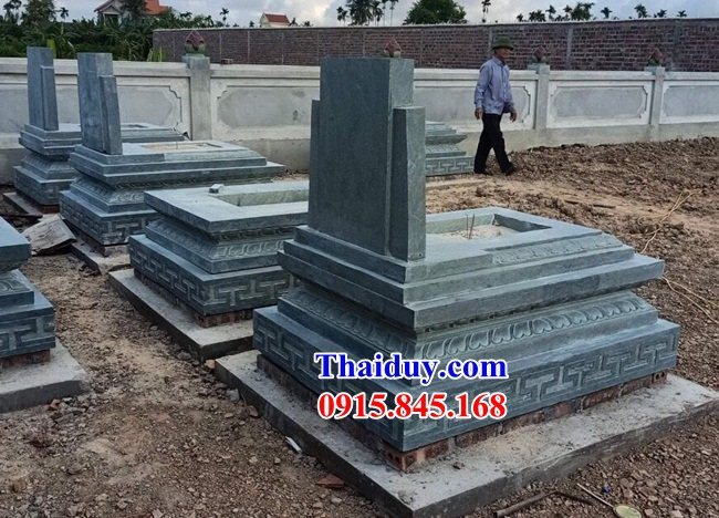 22 Mộ mồ mả đá tự nhiên liền nguyên khối hiện đại cao cấp đơn giản không mái tam ba năm cấp đẹp bán tại Bạc Liêu