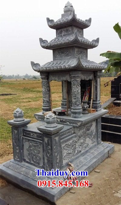 22 Mộ mồ mả đá tự nhiên nguyên khối ba mái cất giữ để đựng hộp hũ tro hài cốt đẹp bán tại Bình Định