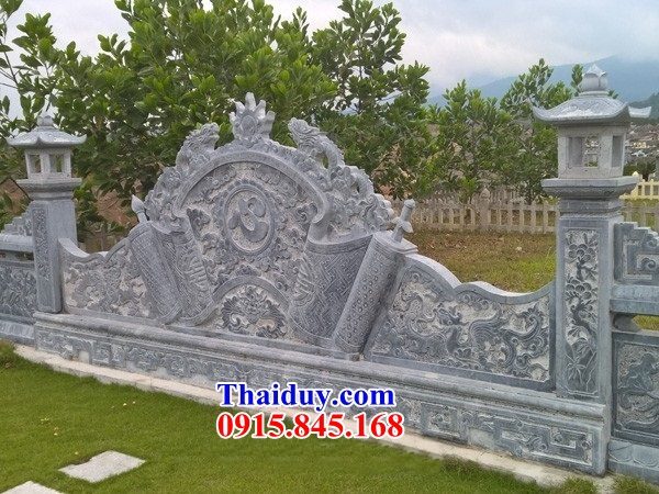 22 Tắc môn cuốn thư bức bình phong đá nghĩa trang khu lăng nhà thờ từ đường dòng họ gia đình tổ tiền đẹp bán tại Quảng Trị