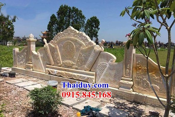 22 Tắc môn cuốn thư bức bình phong đá vàng nghĩa trang khu lăng nhà thờ từ đường dòng họ gia đình tổ tiền đẹp bán tại Quảng Trị