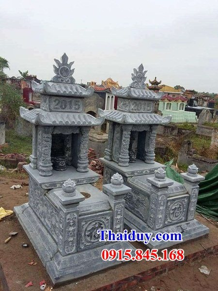 23 Mộ mồ mả bố mẹ ông bà gia đình dòng họ hai mái bằng đá bán tại Nam Định