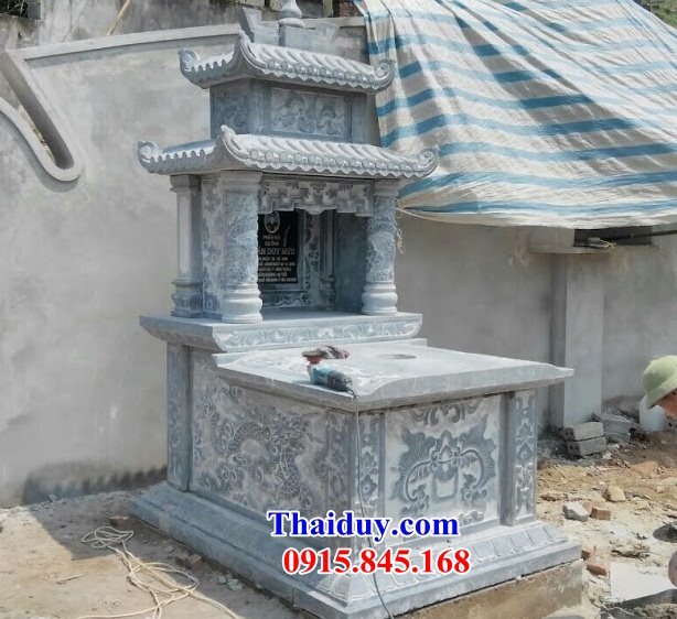 23 Mộ mồ mả bố mẹ ông bà gia đình dòng họ hai mái bằng đá ninh bình đẹp bán tại Nam Định