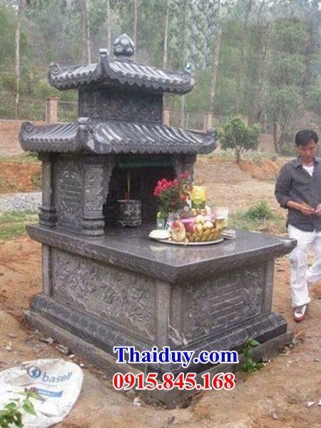 23 Mộ mồ mả bố mẹ ông bà gia đình dòng họ hai mái bằng đá thanh hóa đẹp bán tại Nam Định
