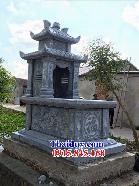 23 Mộ mồ mả đá thanh hóa ba mái cất giữ để đựng hũ hộp hài cốt gia đình dòng họ ông bà bố mẹ ba má đẹp bán tại Phú Yên