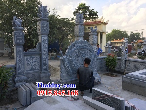 23 Tắc môn cuốn thư bình phong đá ninh bình khu lăng mộ nghĩa trang nhà thờ từ đường gia đình dòng họ tổ tiên đẹp bán tại Thừa Thiên Huế