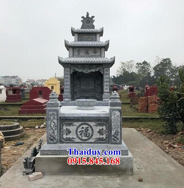 24 Mộ mồ mả đá ba mái cất giữ đựng để hũ hộp tro hài cốt gia đình dòng họ ông bà bố mẹ đẹp bán tại Khánh Hòa