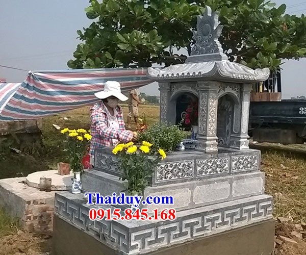 24 Mộ mồ mả đá thanh hóa một mái gia đình dòng họ ông bà bố mẹ ba má đẹp bán tại Kon Tum