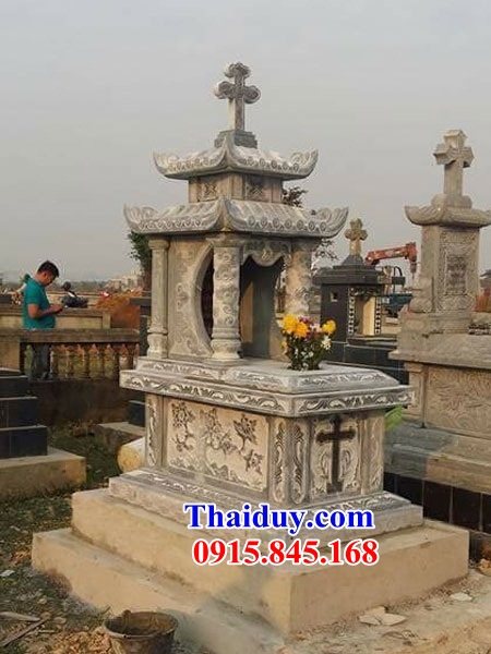25 Mộ lăng mồ mả công giáo đạo thiên chúa bằng đá xanh đẹp bán tại Quảng Trị