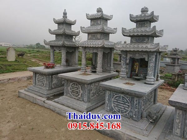 25 Mộ mồ mả đá thanh hóa ba mái cất giữ để đựng hũ hộp tro hài cốt gia đình dòng họ bố mẹ ba má đẹp bán tại Ninh Thuận