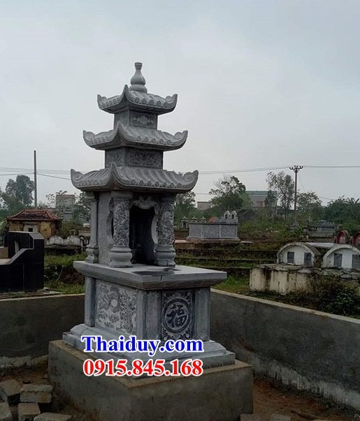 25 Mộ mồ mả đá xanh ba mái cất giữ để đựng hũ hộp tro hài cốt gia đình dòng họ bố mẹ ba má đẹp bán tại Ninh Thuận