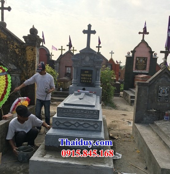 27 Mộ lăng mồ mả công giáo đạo thiên chúa bằng đá đẹp bán tại Đà Nẵng