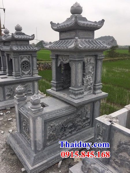 29 Mộ mả mồ ông bà bố mẹ gia đình dòng họ hai mái bằng đá thanh hóa đẹp bán tại Tuyên Quang